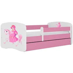Raumhirsch Furniture Kinderbett Prinzessin zu Pferd mit Schublade und Matratze 180/80 , Rosa , Holzwerkstoff , Rechteckig , 80x180 cm , FSC 100% , Babymöbel & Kindermöbel, Kinderzimmer & Jugendzimmer, Kinderbetten