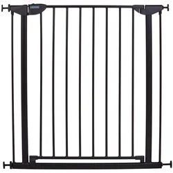 Childhome Türschutzgitter , Schwarz , Metall , 78x72x4 cm , Verlängerung inklusive , Babysicherheit, Treppenschutzgitter