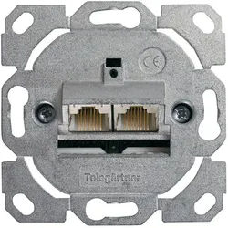 Telegärtner AnschlussdoseAMJ45 8/8 Up/0 Cat.6a- geschirmt, 2-fach