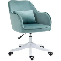 Vinsetto Massage Bürostuhl Drehstuhl Arbeitstuhl mit Vibrationsfunktion Samt Grün , Textil , 70x86x57 cm , Büromöbel, Bürostühle, Drehstühle