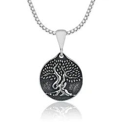 NAHLE Kette mit Anhänger Silberkette Lebensbaum Kette Minimalistische Filigran Silber (2-tlg., inkl. Etui), 925 Silber - rhodiniert anlaufgeschützt silberfarben 50cm
