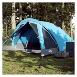 vidaXL Angelzelt, Campingzelt 4 Personen Blau Wasserdicht
