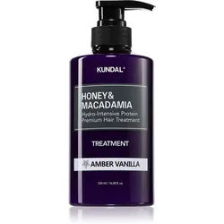 KUNDAL Honey & Macadamia Amber Vanilla intensive, feuchtigkeitsspendende Pflege für beschädigtes Haar 500 ml
