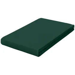 Schlafgut Spannleintuch , Dunkelgrün , Textil , 130x200 cm , Grüner Punkt, Textiles Vertrauen - Oeko-Tex®, Hohenstein, Oeko-Tex® Standard 100, Oeko-Tex® Made IN Green , Rundumgummi, bügelleicht, weich und anschmiegsam, formstabil und langlebig, spielend leicht zu überziehen, allerhöchster Komfort , Heimtextilien, Bettwäsche & Leintücher, Leintücher, Spannleintücher