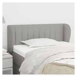 vidaXL Bett, Kopfteil mit Ohren Hellgrau 83x23x78/88 cm Stoff