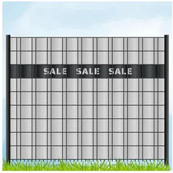 zaunzu Sichtschutzstreifen Laser Beschriftung "SALE SALE SALE" Anthrazit, (1x Einzelstreifen, für Doppelstabmattenzaun), Made in Germany grau