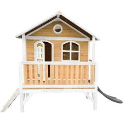 Ambia Garden Spielhaus , Braun, Grau, Weiß , Holz, Kunststoff , 349x233x212 cm , EN 71, CE, FSC 100% , Freizeit & Co, Gartenspielzeug, Spielhäuser