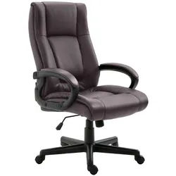 CLP Chefsessel Lederlook Braun , Kunststoff , 66x106x70 cm , Büromöbel, Bürostühle, Chefsessel