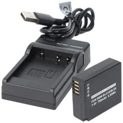 Akku und Ladegerät kompatibel für Panasonic DMW-BLG10, DMW-BLE9, DMW-BLH7E