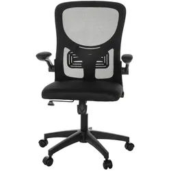 Mid.you Drehstuhl , Schwarz , Textil , Drehkreuz , 60 cm , inklusive Armlehnen, ergonomische Rückenlehne , Büromöbel, Bürostühle, Drehstühle