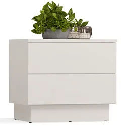Raumhirsch Furniture Nachttisch Nachttisch, 2 Schubladen, Nachtkommode (Maße 55 x 37 x 48 cm, stabil & einfach Montage), elegant, geräumig