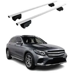 OMAC Dachträger Gepäckträger für Mercedes GLC X253 SUV 2015-2023 ABE Metall Silber (2-St), Wasserbeständig,Abnehmbar,Multifunktional,Leichtgewichtig grau|silberfarben