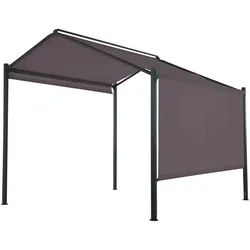 Stahl Pavillon Überdachung Gartenlaube Bacliff 3 m x 3 m x 2,8 m Anthrazit