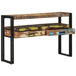 vidaXL Beistelltisch 120 x 33 x 75 cm Beistelltische Mehrfarbig 120x33x75 cm Aus massivem A braun