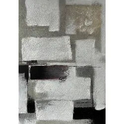 Monee Ölgemälde , Schwarz, Weiß , Holz, Textil , Tanne , vollmassiv , rechteckig , 70x100 cm , handgemalt, Keilrahmen , Bilder & Rahmen, Bilder, Ölbilder