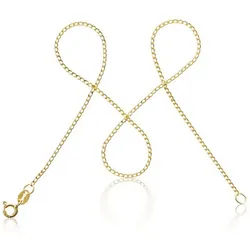 modabilé Kette ohne Anhänger Panzerkette SINCERE Vergoldet, Damen Halskette 1,3mm 75cm, Kette Sterling Silber 925, Made in Europe gelb|goldfarben 75cm