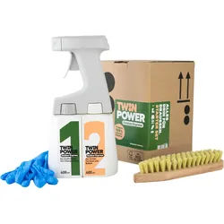 Twin Power Outdoor-Express-Set 2 x 0,4L + Sprüher + Handschuhe + Bürste