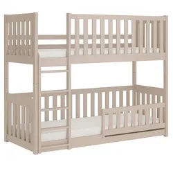 Deine Möbel 24 Etagenbett Cora 90/200 Cashmere mit abnehmbarem Rausfallschutz , Beige , Holz , 90x200 cm , Babymöbel & Kindermöbel, Kinderzimmer & Jugendzimmer, Stockbetten