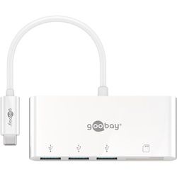 Goobay USB-CTM Multiport Adapter CardReader - erweitert ein USB-CTM Gerät um drei USB 3.0 Anschlüsse sowie einen Kartenschacht für SD/MMC- und Micro SD-Karten