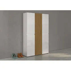 Home affaire Schuhschrank LADY, Schuhkommode,Schuhmöbel,Schuhablage,Schuhregal mit 20 Einlegeböden, 24 Fächer, Tür mit Rillenoptik, ca.58 paar Schuhe weiß