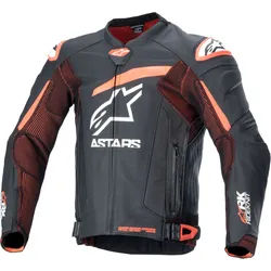 Alpinestars GP Plus R V4 Rideknit perforierte Motorrad Lederjacke, schwarz-rot, Größe 52 für Männer