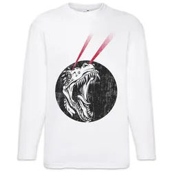 Urban Backwoods Langarmshirt Laser T-Rex Langarm T-Shirt Dino Cyborg Skull Schädel Dinosaurier (1-tlg) Dinosaur Robot Tyrannosaurus Rex weiß XL