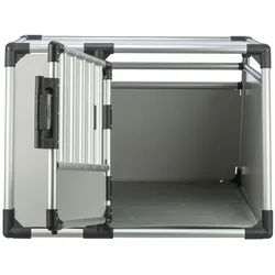 TRIXIE Transportbox, Aluminium, L: 93 x 64 x 81 cm, hellgrau / silber