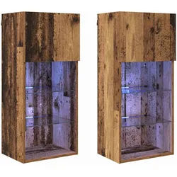 vidaXL Wandmontierte TV-Schränke 2 pcs Altholz 40,5 x 30 x 90 cm