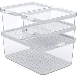 Rotho Cauma Kühlschrankorganizer Set 4 teilig 2 x 1,2 Liter / 2,15 Liter / 4,65 Liter