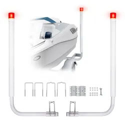 VEVOR 1,17 m Anhängerpfahl Bootsanhänger Kurbelstütze Bootsführung mit LED-Licht, 30 cm Einstellbar Boat Trailer Guide-on, Ersatzteile und Zubehör für Skiboot Fischerboot Segelbootanhänger