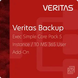 Veritas Backup Exec Simple Core Pack 5 Instance / 10 MS 365 User Add-On