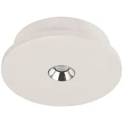 GLOBO LIGHTING LED Deckenleuchte, LED-Leuchtmittel fest verbaut, Warmweiß, LED Decken Lampe Leuchte Metall Chrom Gips Weiß Wohn Schlaf Zimmer weiß