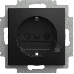 Busch-Jaeger 20 EUCBL-915 Schutzkontaktsteckdose Safety+, mit LED Kontrolllicht , Busch-balance SI, schwarz matt