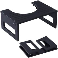 Relaxdays Toilettenhocker , Schwarz , Holz, Metall, Kunststoff , Bambus , 43x18x27.5 cm , Wohnzimmer, Sessel, Hocker & Hockerbänke, Sitzhocker