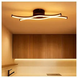 GLOBO LIGHTING LED Deckenleuchte, LED-Leuchtmittel fest verbaut, Warmweiß, Deckenleuchte Deckenlampe Wohnzimmerlampe LED Metall Schwarz L 47,6 cm schwarz