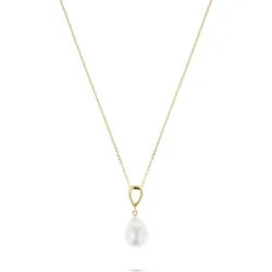 YAMOKO Collier YAMOKO Damen-Kette 585er Gelbgold Süßwasserperle gelb|goldfarben