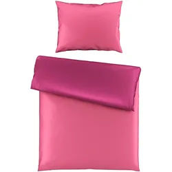 Novel Wendebettwäsche , Pink, Beere , Textil , 140x220 cm , Oeko-Tex® Standard 100 , edel glänzend , Heimtextilien, Bettwäsche & Leintücher, Bettwäsche, Wendebettwäsche