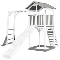 Ambia Garden Spielturm , Grau, Weiß , Holz , Hemlocktanne , 29.5x9.5x218 cm , EN 71, CE, FSC 100% , Freizeit & Co, Gartenspielzeug, Spieltürme