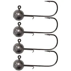 Pamchion Jighaken Pamchion Jigköpfe Rund mit Köderhalter 4er Pack Jighaken Jighead, (4-St) silberfarben 5/0