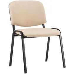 CLP Besucherstuhl Stoff Creme , Metall , 53x83x53 cm , Büromöbel, Bürostühle, Besucherstühle