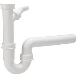 Röhrensiphon DN 40 (1 1/2'') für Spüle - mit Schlauch- anschluß DN 20 (3/4'') - Abgangsrohr DN 40 x 250 mm