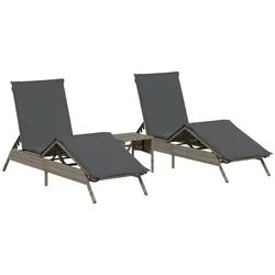 furnicato Gartenliege Bequeme Sonnenliegen Grau 170/200 x 59 x 26/50/64/75/85 cm grau