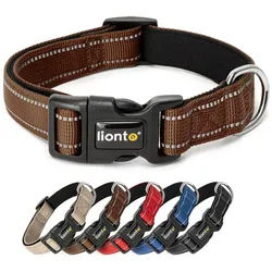 lionto Hunde-Halsband reflektierend, verstellbare Länge 20-30 cm XS braun, Nylon, Neopren, reflektierend & angenehm gepolstert braun XS | 1.5 cm x 20 cm - 30 cm