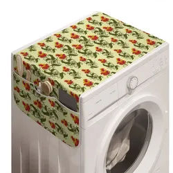 Abakuhaus Badorganizer Anti-Rutsch-Stoffabdeckung für Waschmaschine und Trockner, Retro Vintage orientalische Blumen-Kunst