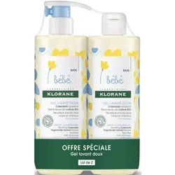 Klorane Baby Mildes Waschgel 2x500ml