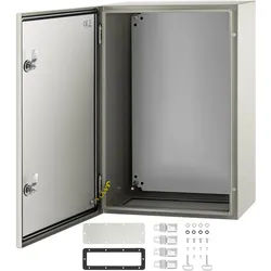 VEVOR NEMA-Stahlgehäuse, 60 x 40 x 25 cm, NEMA 4X-Stahl-Schaltkasten, IP66 wasser- und staubdicht, elektrischer Anschlusskasten für den Außen-/Innenbereich, mit Montageplatte