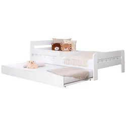 Bett Bennet mit Ausziehbett ca. 120x200 cm Weiß