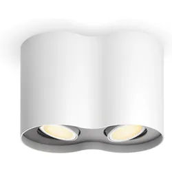 Philips Hue LED Deckenspot White Ambiance Pillar Aufbauspot Doppelspot, Abschaltautomatik, Bluetooth, CCT - über Fernbedienung, Dimmer, Dimmfunktion, Einschlafhilfe, Farbsteuerung, Farbwechsel, Fernbedienung, Infrarot inkl., Memory, nach Trennung vom Netz, Nachtlichtfunktion, Smart Home, Timerfunktion, Weckerfunktion, dimmbar über Fernbedienung, mehrere Helligkeitsstufen, LED wechselbar, warmweiß - kaltweiß, App- & Sprachsteuerung, Smart Home, versch. Weißtöne, Dimmschalter weiß
