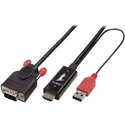 Lindy LINDY HDMI / VGA Adapterkabel HDMI-A Stecker, VGA 15pol. Stecker 1.00 HDMI-Kabel, (100.00 cm) schwarz