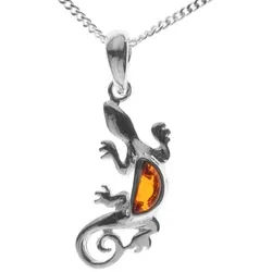OSTSEE-SCHMUCK Kette mit Anhänger Ostsee-Schmuck Kette mit Anhänger Echse Kette mit Anhänger Echse (2-tlg) silberfarben 45 cm